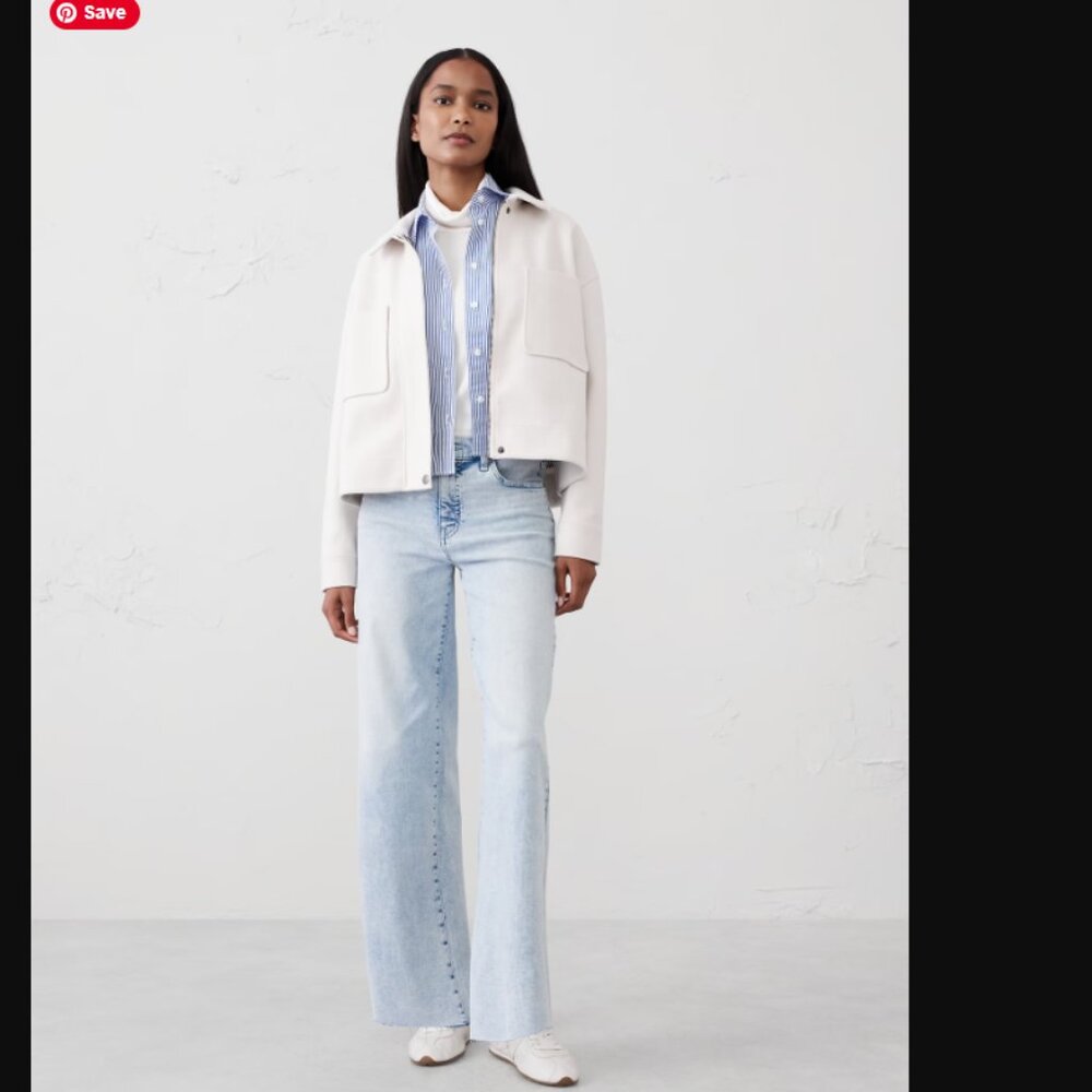 NWT Banana Republic Factory Wide-Leg High-Rise Jean 2 Petite